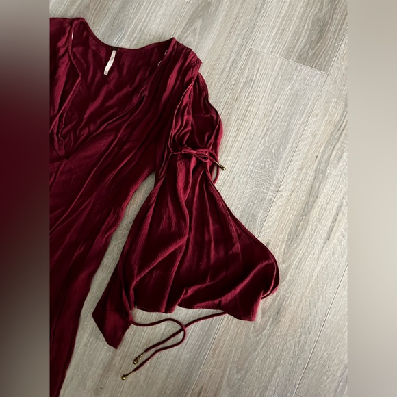 Free People Women’s Prettiest Thing Midi Dress Burgundy - Size XS - Picture 8 of 11